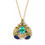 EVER TRUE Pfau Quarz Triplette, Peridot Schmuckset ca. 50 cm ca. 7,73 ct.