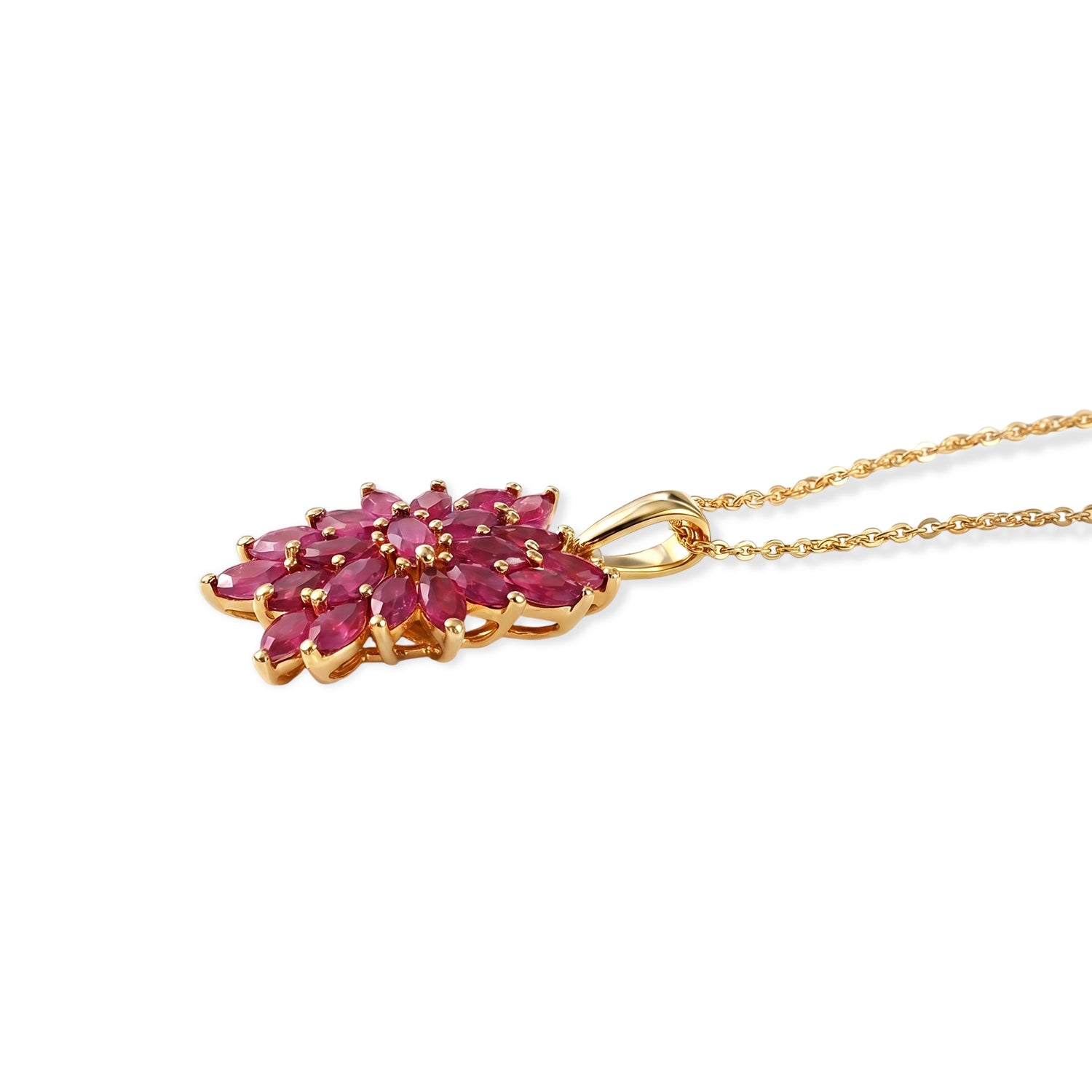 EVER TRUE AA Afrikanischer Rubin (Fissure gefüllt) Anhänger mit Kette, ca. 50 cm ca. 2.71 ct