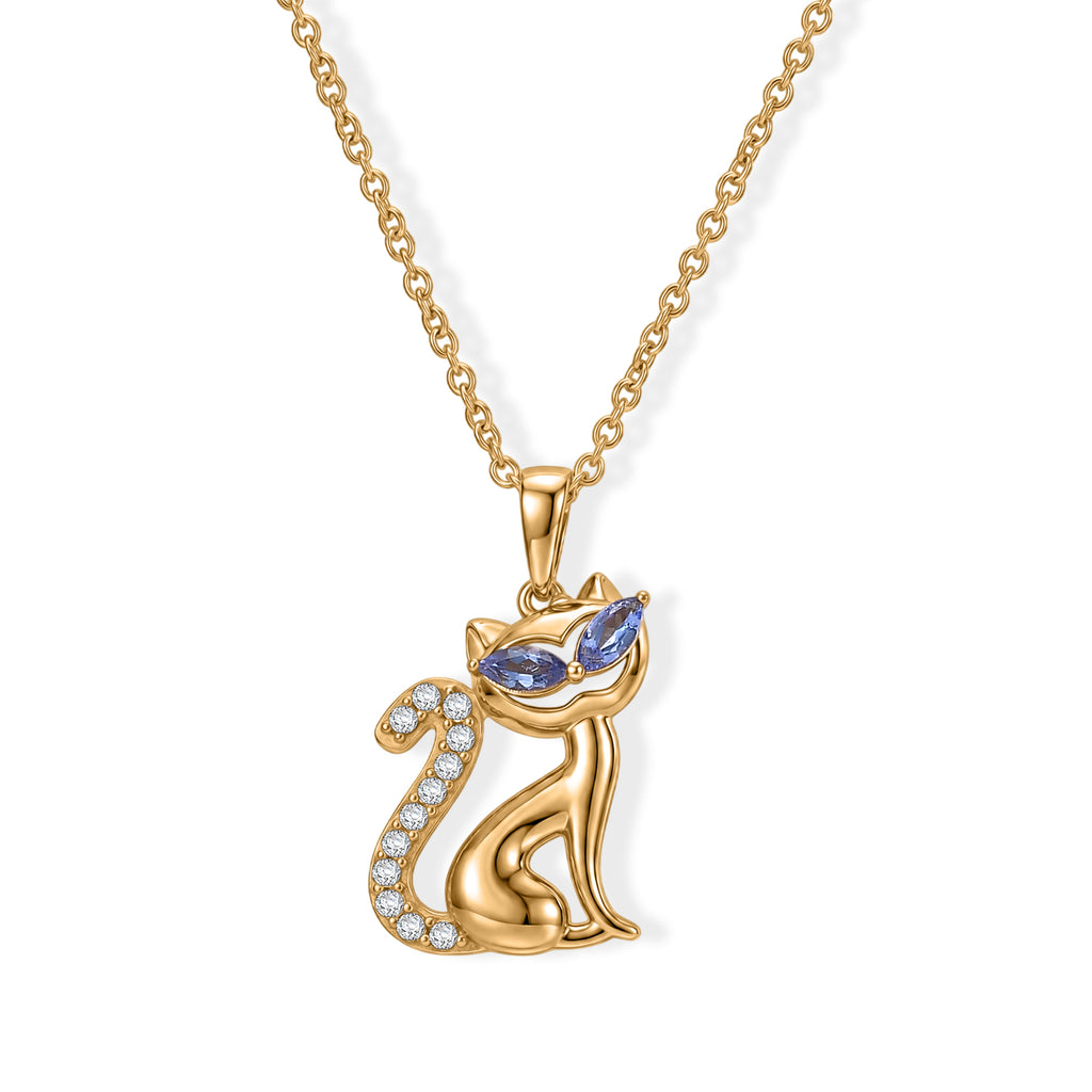 EVER TRUE AA Tansanit, Weißer Zirkon Schmuckset ca. 50 cm ca. 0,58 ct.