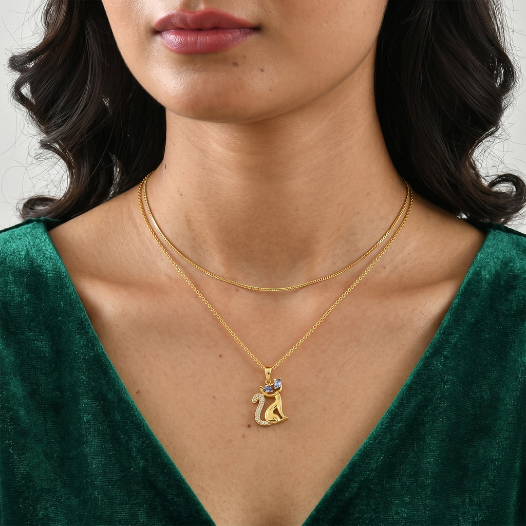 EVER TRUE AA Tansanit, Weißer Zirkon Schmuckset ca. 50 cm ca. 0,58 ct.