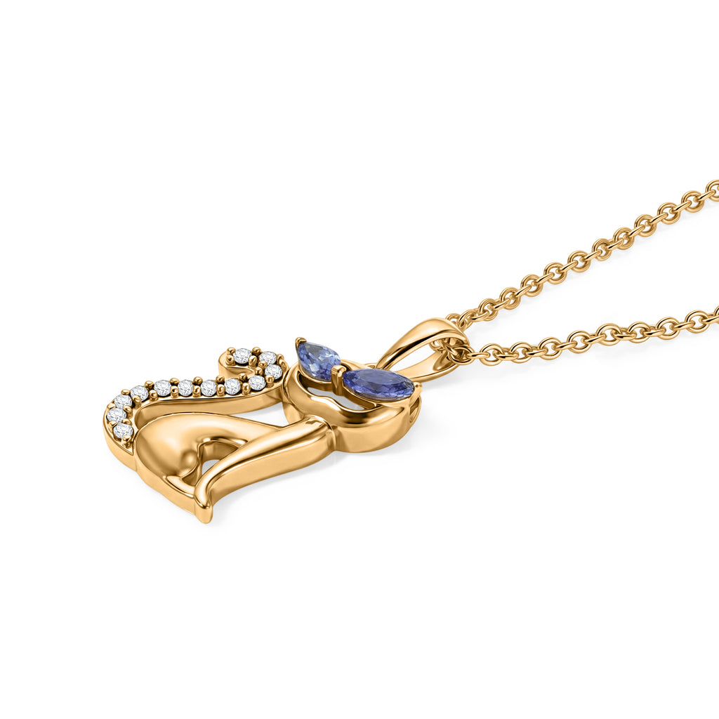 EVER TRUE AA Tansanit, Weißer Zirkon Schmuckset ca. 50 cm ca. 0,58 ct.