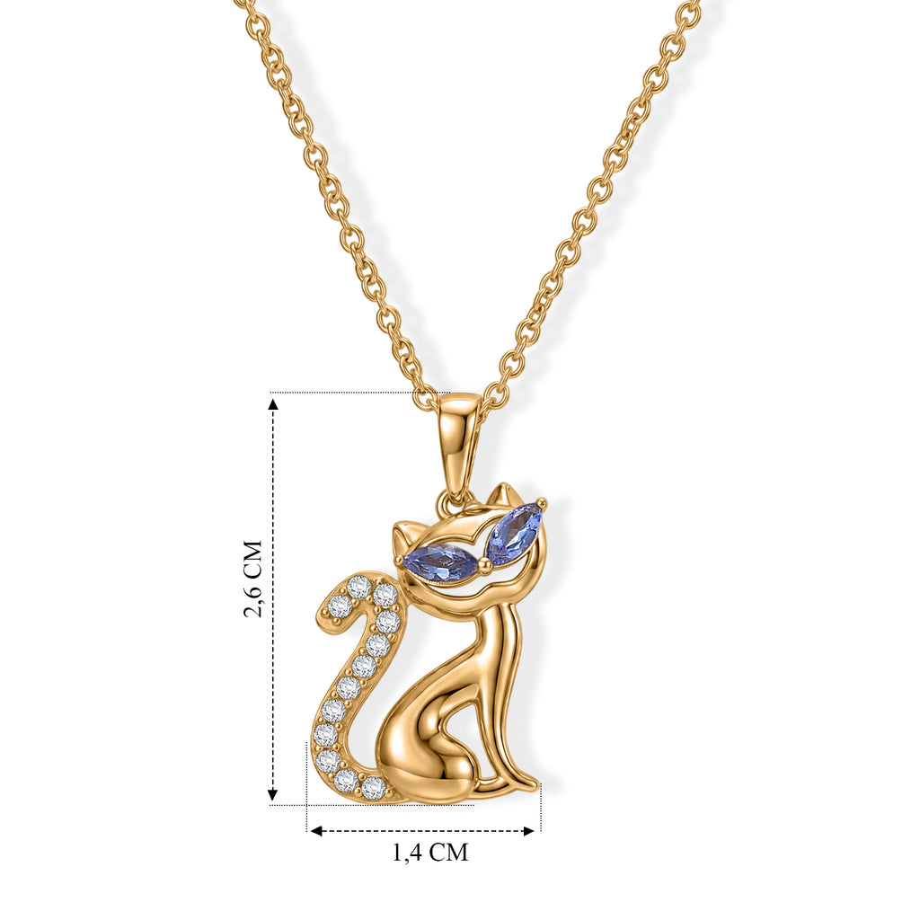 EVER TRUE AA Tansanit, Weißer Zirkon Schmuckset ca. 50 cm ca. 0,58 ct.