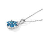 D'Joy Neon Apatit und Zirkon Anhänger mit 50cm Kette, 925 Silber platiniert - 0,87 ct.
