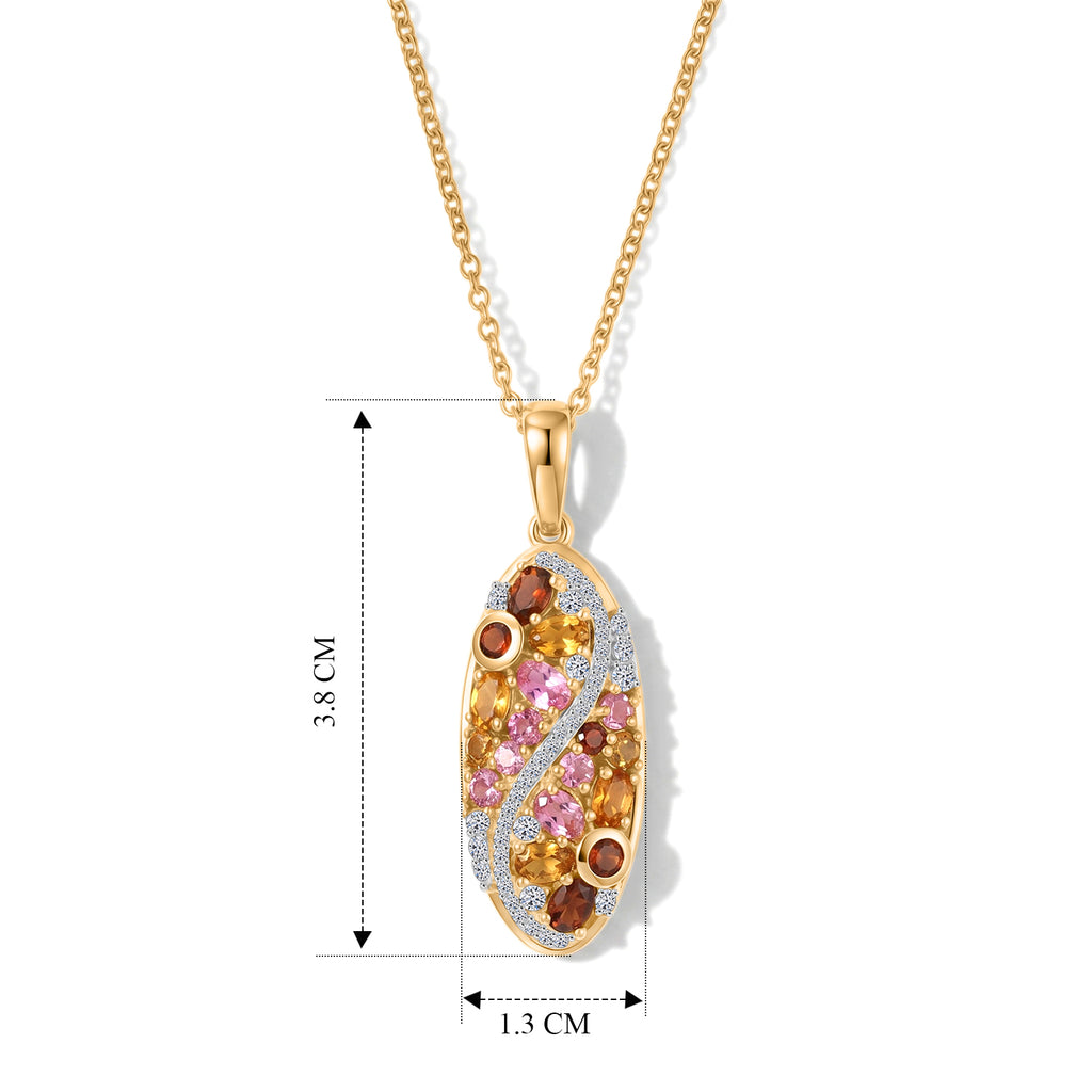 EVER TRUE AA Mehrfarbig-Turmalin Schmuckset ca. 50 cm ca. 2,38 ct.