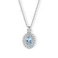 D'Joy AA Santamaria Aquamarin, Moissanit Schmuckset (10-15 Werktage Lieferzeit) ca. 45 cm 925 Silber Rhodiniert ca. 1,64 ct.