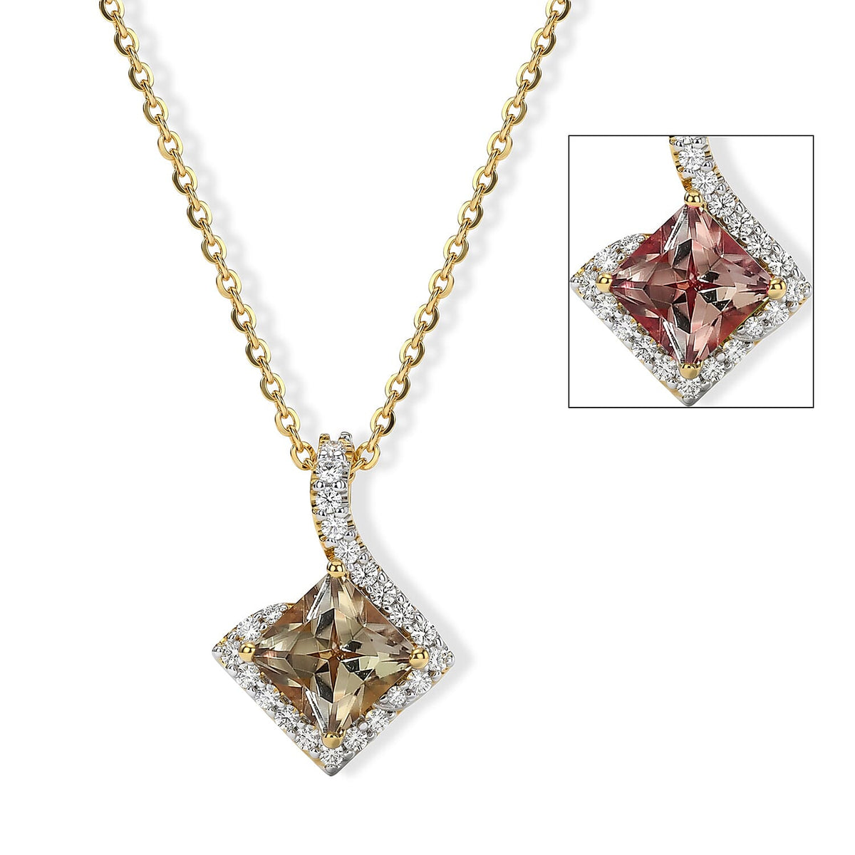 D'Joy AA Turkizit, Moissanit Schmuckset ca. 45 cm 925 Silber 750 Gelbgold vermeil ca. 1,44 ct.