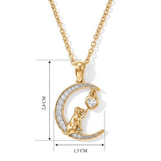 D'Joy Moissanit Schmuckset ca. 50 cm 925 Silber 750 Vergoldet und Edelstahl 750 Vergoldet ca. 0,20 ct.