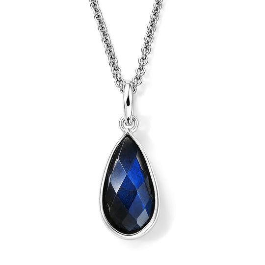 AAA Labradorit Anhänger, 925 Silber, 316L Edelstahl Kette ca. 50 cm ca. 4.33 ct