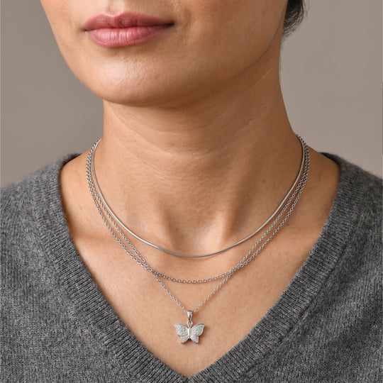 EVER TRUE Weißer Diamant Anhänger mit Kette, ca. 50 cm ca.