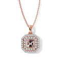 D'Joy AA Rosa Morganit, Moissanit Schmuckset ca. 45 cm 925 Silber 750 Roségold vermeil ca. 1,33 ct.