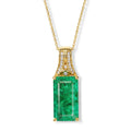D'Joy Smaragd-Quarz Triplette, Weißer Zirkon Schmuckset ca. 50 cm 925 Silber 750 Gelbgold vermeil ca. 8,80 ct.