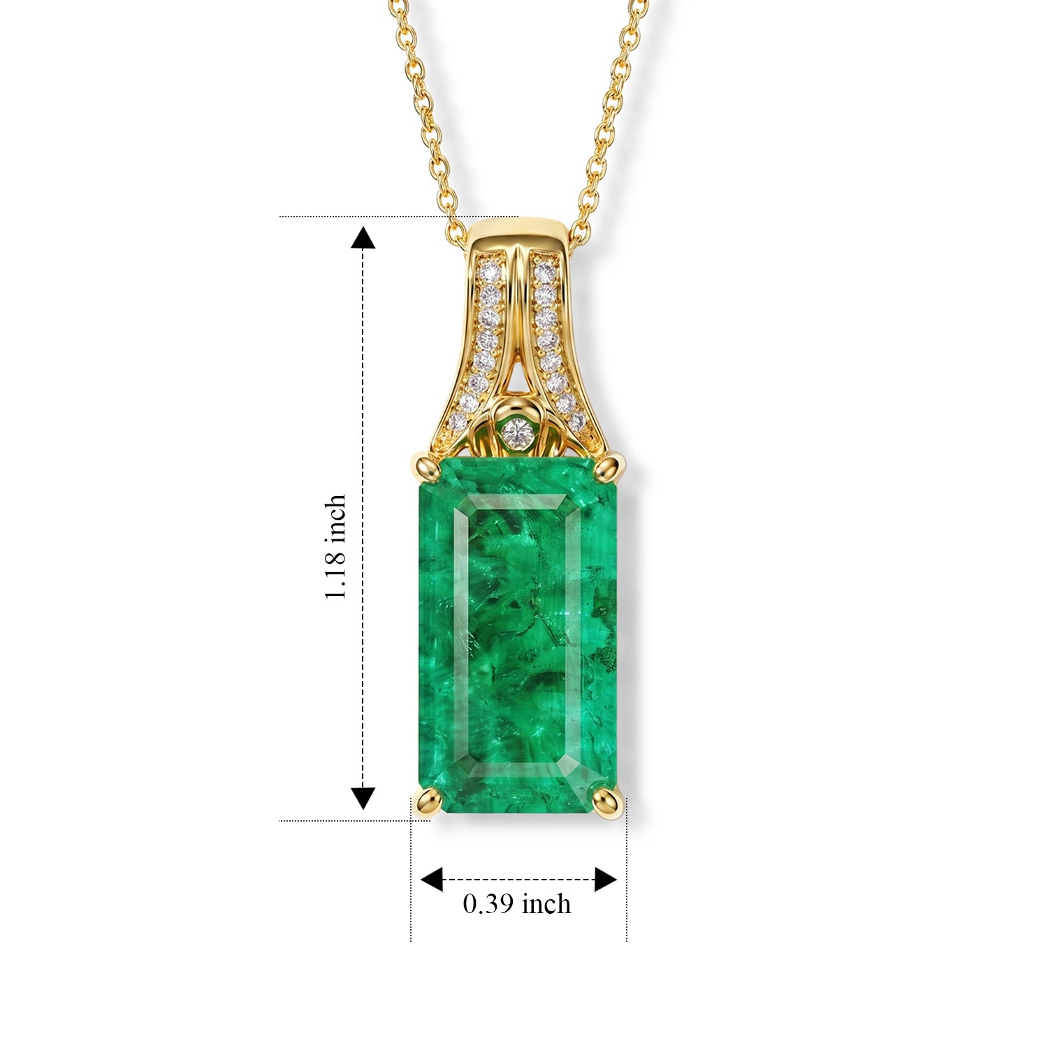 D'Joy Smaragd-Quarz Triplette, Weißer Zirkon Schmuckset ca. 50 cm 925 Silber 750 Gelbgold vermeil ca. 8,80 ct.