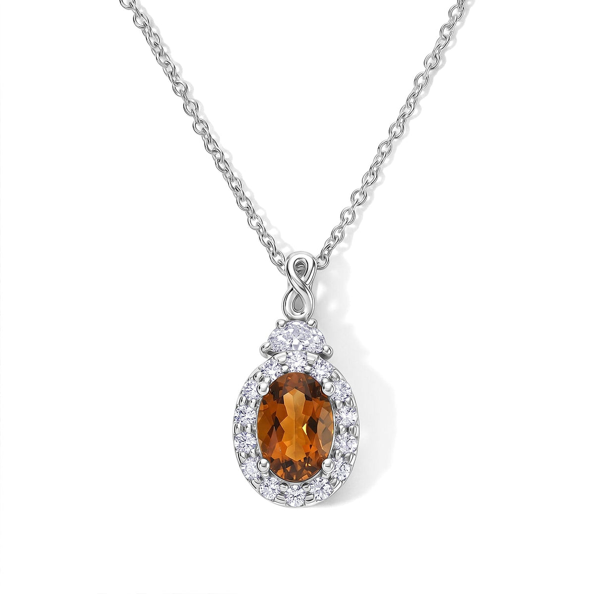 D'Joy AA Sonnenuntergangs-Turmalin, Moissanit Schmuckset ca. 45 cm 925 Silber Rhodiniert ca. 1,37 ct.