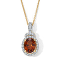 D'Joy AAA Honig Granat, Moissanit Schmuckset ca. 45 cm 925 Silber 750 Gelbgold vermeil ca. 2,60 ct.