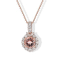 D'Joy AA Rosa Morganit, Moissanit Schmuckset ca. 45 cm 925 Silber 750 Roségold vermeil ca. 1,67 ct.