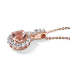 D'Joy AA Rosa Morganit, Moissanit Schmuckset ca. 45 cm 925 Silber 750 Roségold vermeil ca. 1,67 ct.