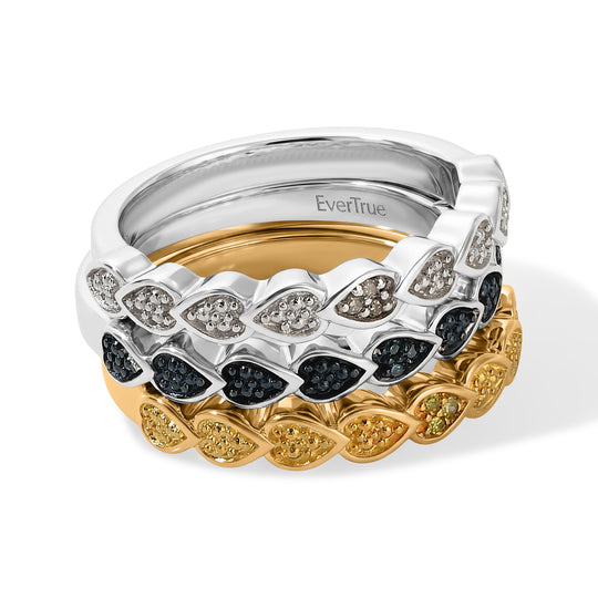 EVER TRUE 3er  Weißer Diamant Schmuckset  (Größe 18) ca. 0,05 ct.