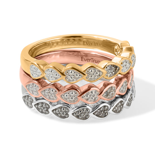 EVER TRUE 3er  Weißer Diamant Schmuckset  (Größe 18) ca. 0,05 ct.