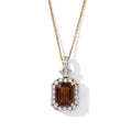 D'Joy AAA Honig Granat, Moissanit Schmuckset ca. 45 cm 925 Silber 750 Gelbgold vermeil ca. 3,03 ct.