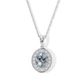 D'Joy AA Aquamarin, Moissanit Schmuckset ca. 45 cm 925 Silber Rhodiniert ca. 1,46 ct.