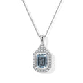 D'Joy AA Aquamarin, Moissanit Schmuckset ca. 45 cm 925 Silber Rhodiniert ca. 1,74 ct.