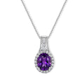 D'Joy AA Sambischer Amethyst, Moissanit Schmuckset ca. 45 cm 925 Silber Rhodiniert ca. 2,93 ct.