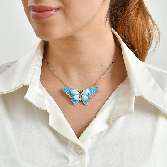 EVER TRUE AA Larimar Schmuckset ca. 50 cm ca. 13,09 ct.