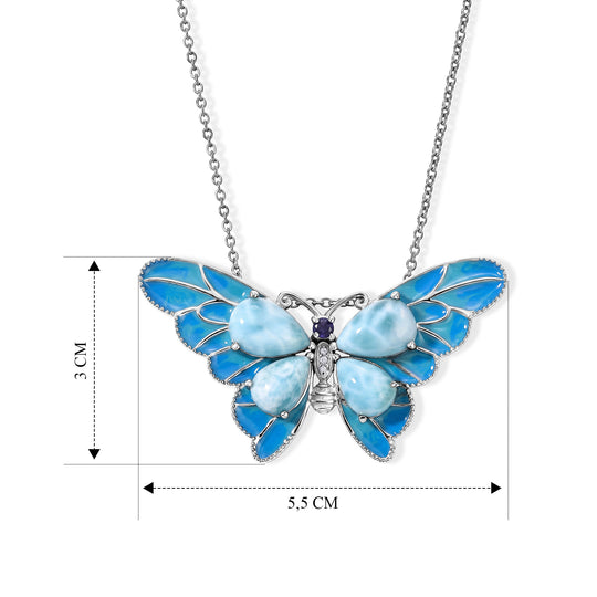 EVER TRUE AA Larimar Schmuckset ca. 50 cm ca. 13,09 ct.