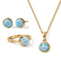 EVER TRUE AAA Larimar Schmuckset ca. 50 cm (Größe 17) ca. 6,09 ct.