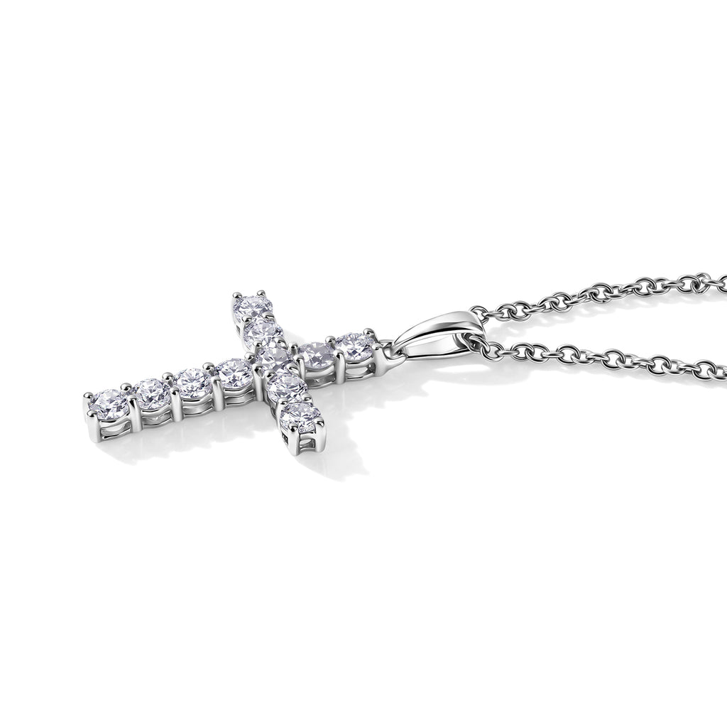 D'Joy Moissanit Schmuckset ca. 50 cm 925 Silber Rhodiniert und Edelstahl Rhodiniert ca. 1,00 ct.