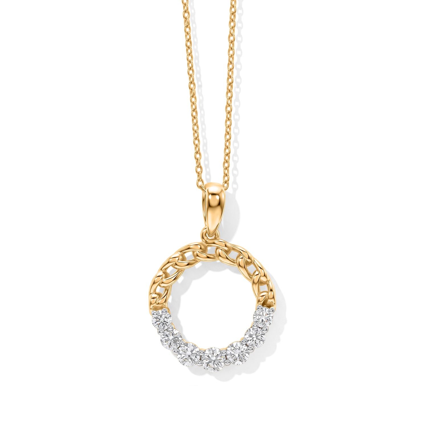 LUXURIANT DIAMOND - Lab Grown Diamant SI-GH Schmuckset ca. 50 cm 925 Silber 750 Gelbgold vermeil ca. 0,55 ct.