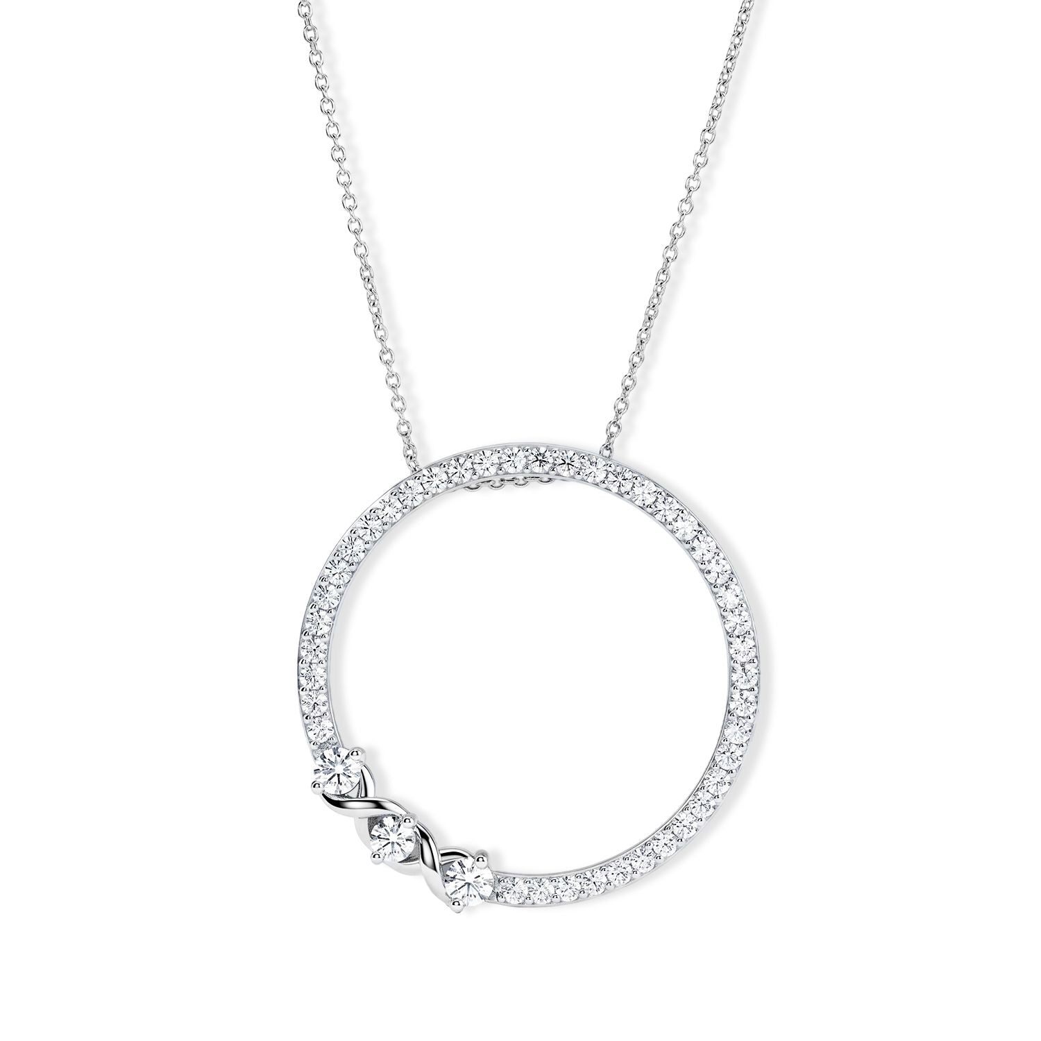 LUXURIANT DIAMOND - Lab Grown Diamant SI-GH Schmuckset ca. 50 cm 925 Silber Rhodiniert ca. 1.00 ct