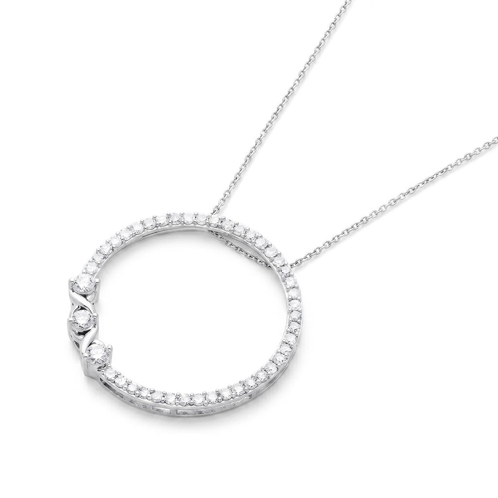 LUXURIANT DIAMOND - Lab Grown Diamant SI-GH Schmuckset ca. 50 cm 925 Silber Rhodiniert ca. 1,09 ct.