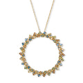 LUXURIANT DIAMOND - Lab Grown Gelb Diamant  SGL zertifiziert SI, Lab Grown Blauer Diamant Schmuckset ca. 50 cm 925 SIlber 750 Gelbgold vermeil ca. 1.00 ct
