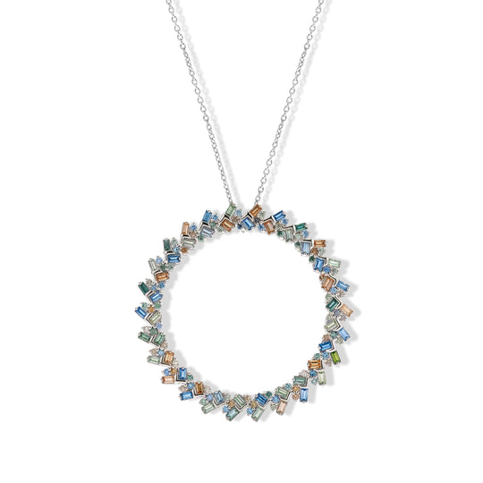 LUXURIANT DIAMOND - Lab Grown Gelb Diamant  SGL zertifiziert SI, Lab Grown Blauer Diamant Schmuckset ca. 50 cm 925 SIlber 750 Gelbgold vermeil ca. 1.00 ct