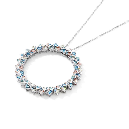 LUXURIANT DIAMOND - Lab Grown Gelb Diamant  SGL zertifiziert SI, Lab Grown Blauer Diamant Schmuckset ca. 50 cm 925 SIlber Rhodiniert ca. 1.00 ct