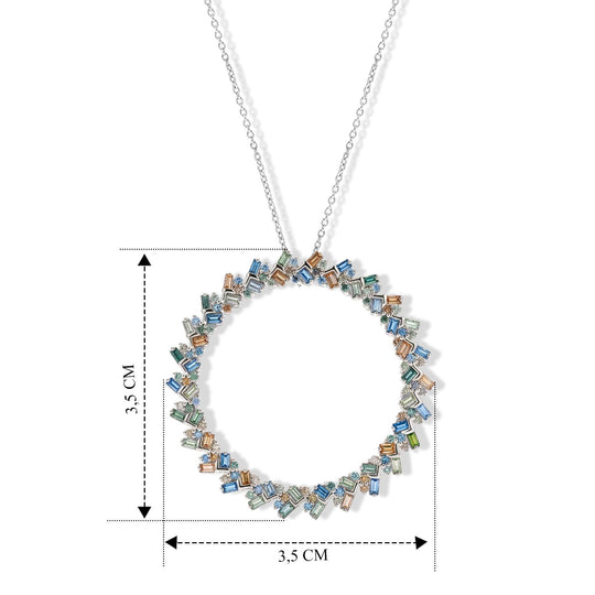 LUXURIANT DIAMOND - Lab Grown Gelb Diamant  SGL zertifiziert SI, Lab Grown Blauer Diamant Schmuckset ca. 50 cm 925 SIlber Rhodiniert ca. 1.00 ct