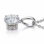 LUXURIANT DIAMOND - Lab Grown Diamant SI-GH,375 Weiß Gold Anhänger mit 925 Silber Kette ca. 50 cm ca. 1.04 ct