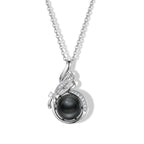 D'Joy Moissanit, Tahiti Perle (10-11mm) Schmuckset ca. 45 cm 925 Silber Rhodiniert