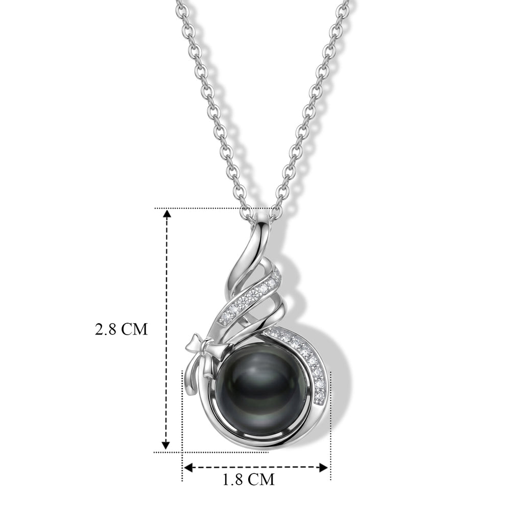 D'Joy Moissanit, Tahiti Perle (10-11mm) Schmuckset ca. 45 cm 925 Silber Rhodiniert