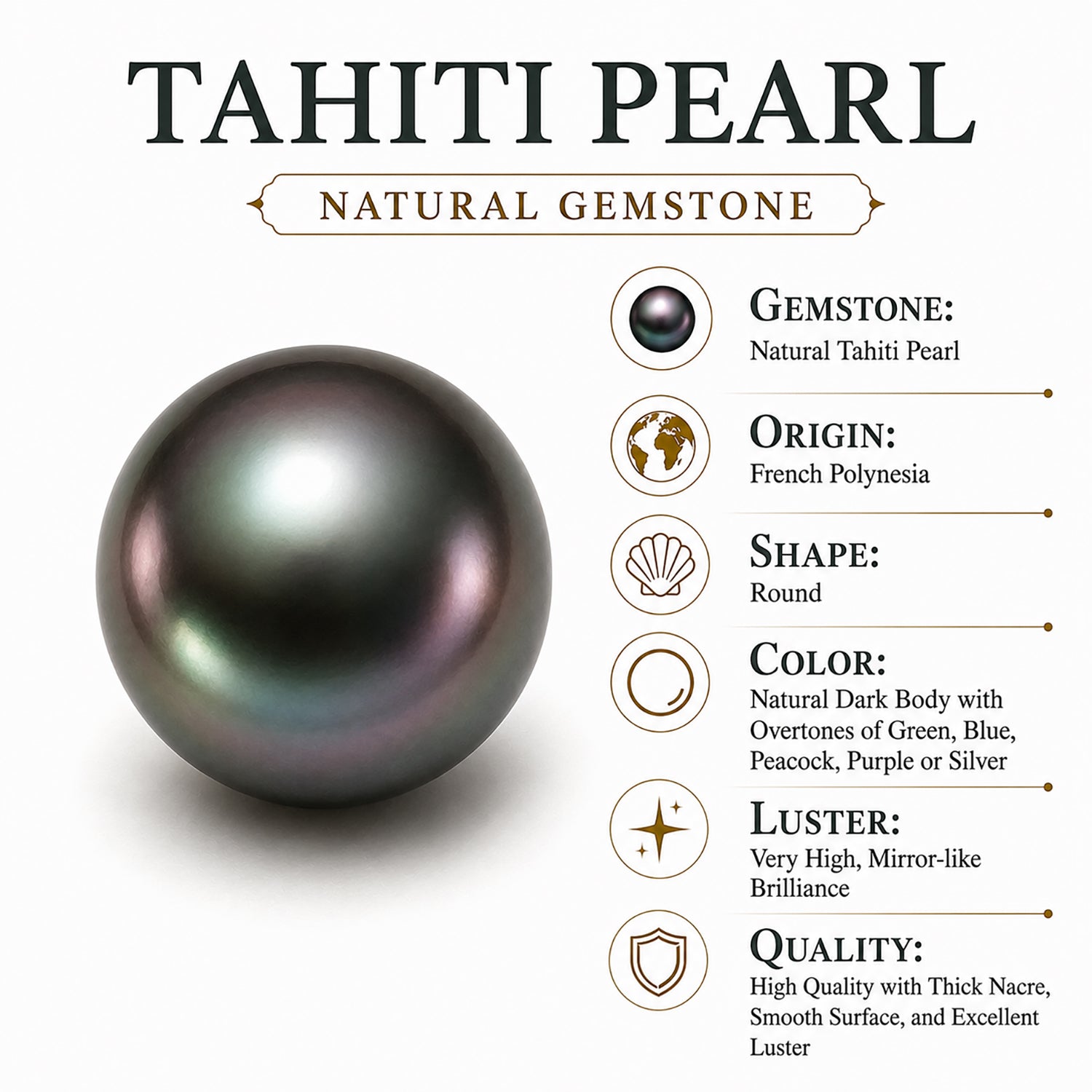 D'Joy Moissanit, Tahiti Perle (10-11mm) Schmuckset ca. 45 cm 925 Silber Rhodiniert