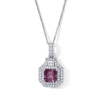 D'Joy AAA Radiant Ember Granat, Moissanit Schmuckset ca. 50 cm 925 Silber Rhodiniert ca. 2,93 ct.