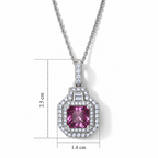 D'Joy AAA Radiant Ember Granat, Moissanit Schmuckset ca. 50 cm 925 Silber Rhodiniert ca. 2,93 ct.