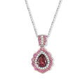 D'Joy AAA Rosa Turmalin, Rosa Saphir Schmuckset ca. 50 cm 925 Silber Rhodiniert ca. 1,72 ct.