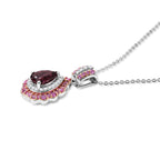 D'Joy AAA Rosa Turmalin, Rosa Saphir Schmuckset ca. 50 cm 925 Silber Rhodiniert ca. 1,72 ct.