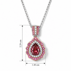D'Joy AAA Rosa Turmalin, Rosa Saphir Schmuckset ca. 50 cm 925 Silber Rhodiniert ca. 1,72 ct.