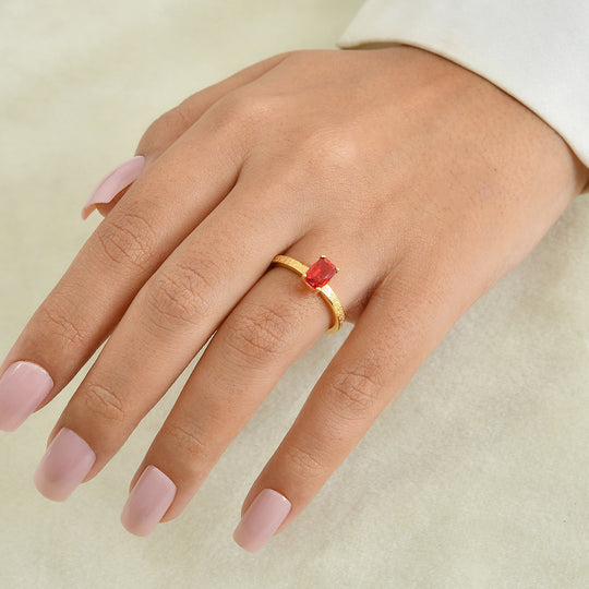EverTrue Rubin Feuer Triplett Quarz Ringe - 3,21 ct.