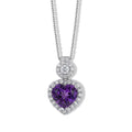 D'Joy AA Sambischer Amethyst, Moissanit Schmuckset ca. 50 cm 925 Silber Rhodiniert ca. 2,55 ct.