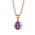 EverTrue Rose de France Amethyst Solitär-Anhänger in 950 Kupfer Roségold E-Beschichtung mit 50cm Edelstahl Kette in Roségoldton - 1,64 ct.