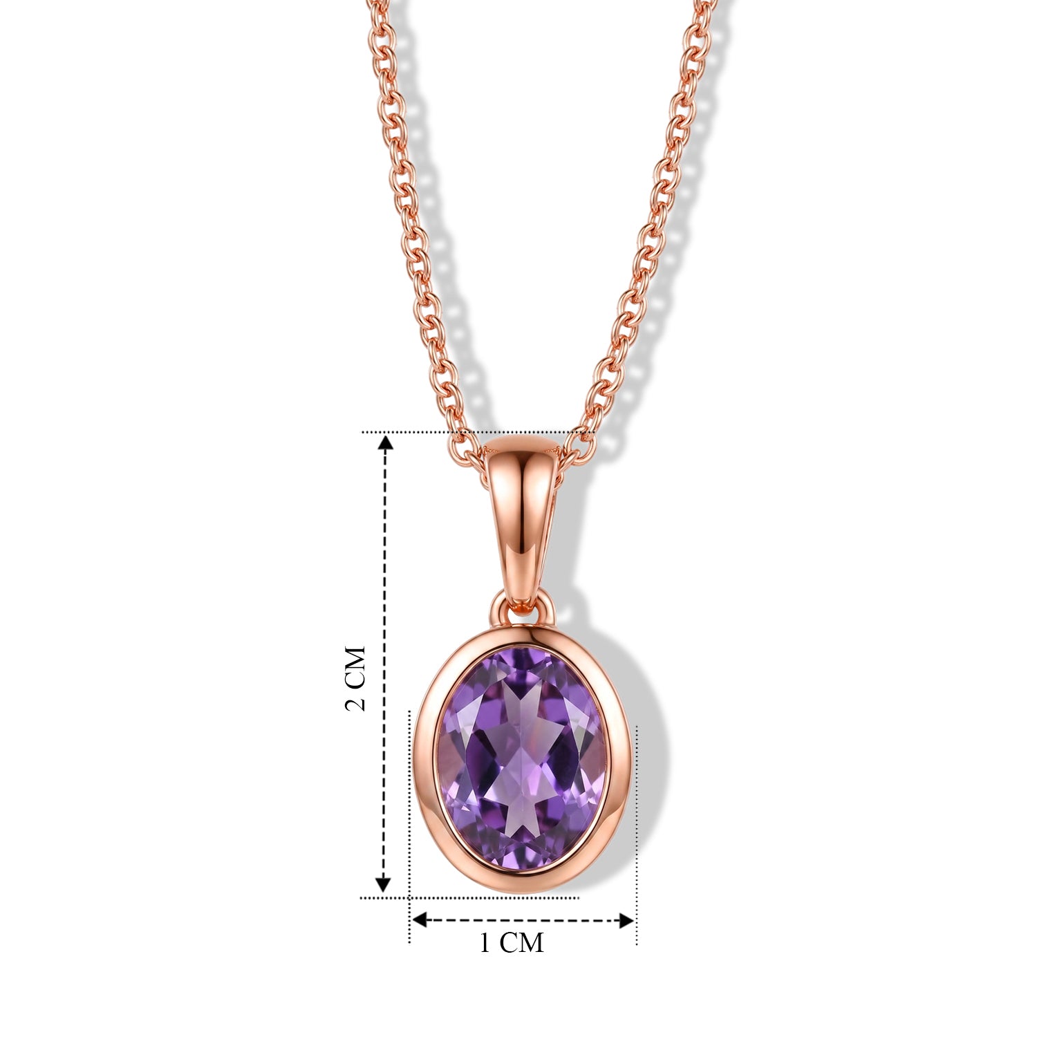 EVER TRUE Rose De France Amethyst Schmuckset ca. 50 cm 950 Kupfer Rosévergoldet und Edelstahl Rosévergoldet ca. 1,64 ct.